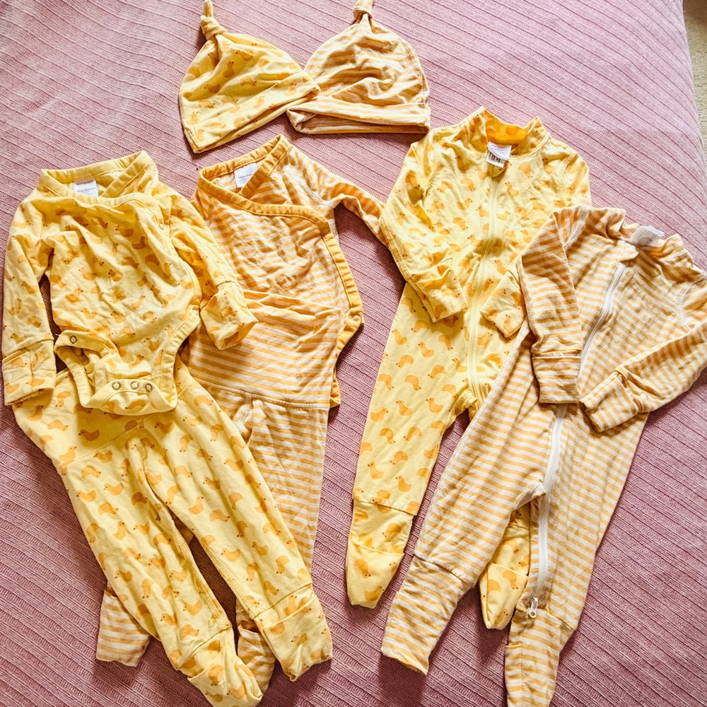Hanna Andersson Organic Cotton Yellow Baby Apparel bundle